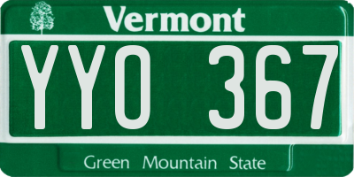 VT license plate YYO367