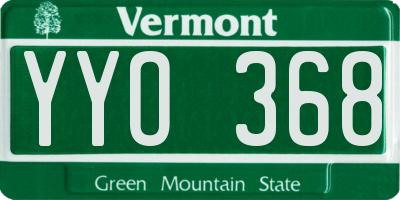 VT license plate YYO368