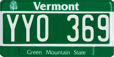 VT license plate YYO369