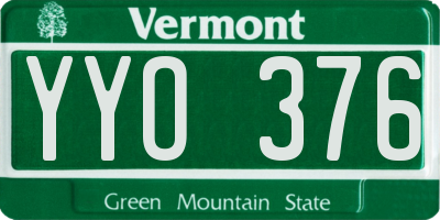 VT license plate YYO376