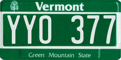 VT license plate YYO377