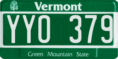 VT license plate YYO379