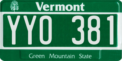 VT license plate YYO381