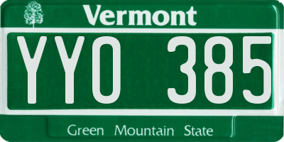 VT license plate YYO385
