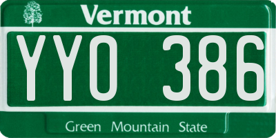 VT license plate YYO386