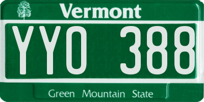 VT license plate YYO388