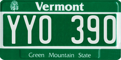 VT license plate YYO390