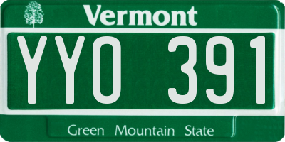 VT license plate YYO391