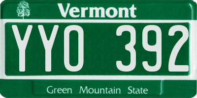 VT license plate YYO392
