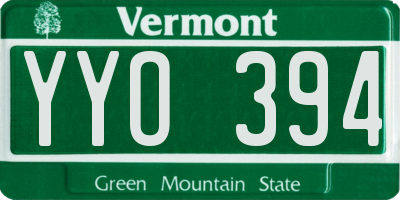 VT license plate YYO394