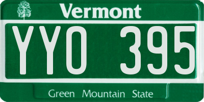 VT license plate YYO395