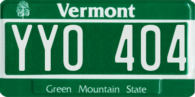 VT license plate YYO404