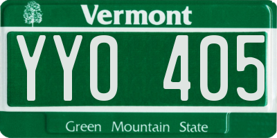 VT license plate YYO405