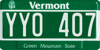 VT license plate YYO407