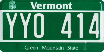 VT license plate YYO414