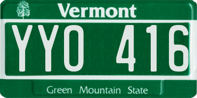 VT license plate YYO416