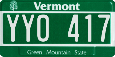 VT license plate YYO417