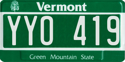 VT license plate YYO419