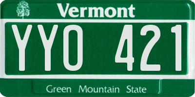 VT license plate YYO421