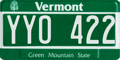 VT license plate YYO422