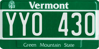 VT license plate YYO430