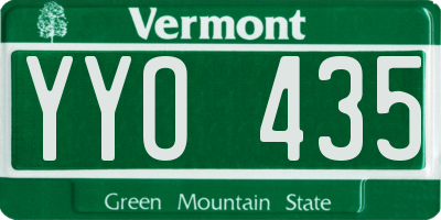 VT license plate YYO435