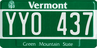 VT license plate YYO437