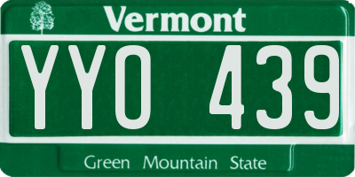 VT license plate YYO439