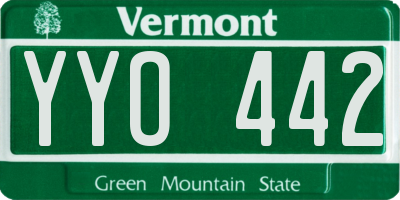 VT license plate YYO442