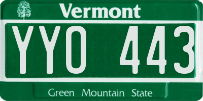VT license plate YYO443