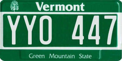 VT license plate YYO447