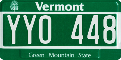 VT license plate YYO448