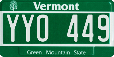 VT license plate YYO449