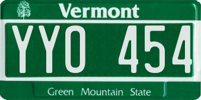 VT license plate YYO454
