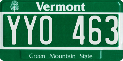 VT license plate YYO463