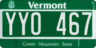 VT license plate YYO467