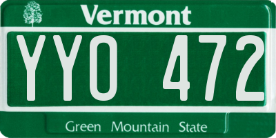 VT license plate YYO472