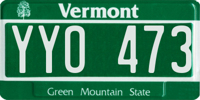 VT license plate YYO473