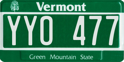 VT license plate YYO477