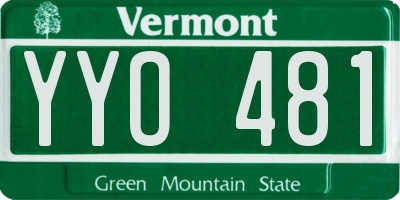 VT license plate YYO481