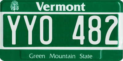 VT license plate YYO482