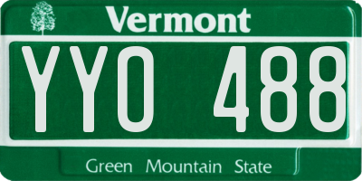 VT license plate YYO488