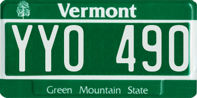 VT license plate YYO490