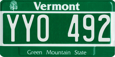 VT license plate YYO492