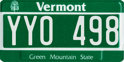 VT license plate YYO498