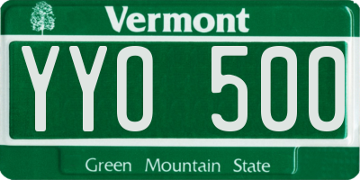 VT license plate YYO500