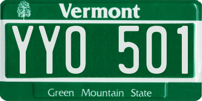 VT license plate YYO501