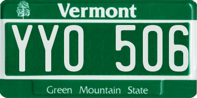 VT license plate YYO506