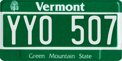 VT license plate YYO507