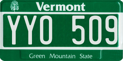 VT license plate YYO509